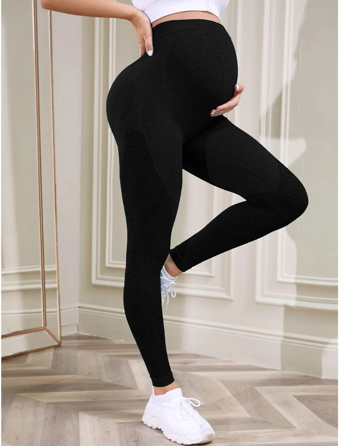 ADHOWBEW Leggings for Women Workout Tummy Control Athletic Plus Size Workout High Waisted Stretch Joggers
