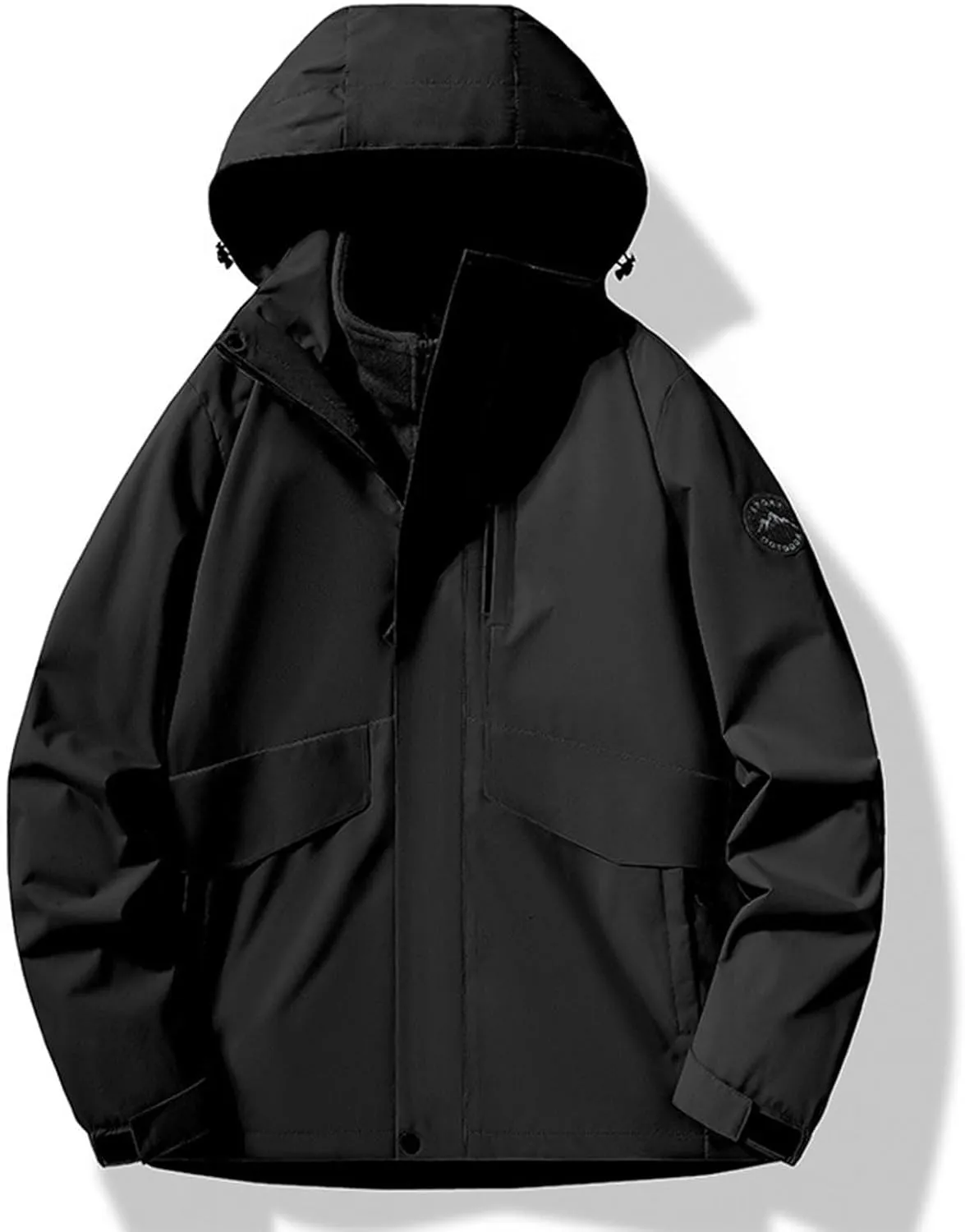 Akklian Women's Waterproof Outdoor Snowboard Breathable Ski Jacket Winter Warm Fleece Lined Windbreaker Zip Up Hooded Jacket
