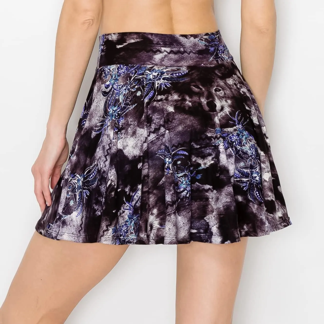 ALWAYS Women's Flared Mini Skater Skirt - High Waist Casual Stretch Basic Pleated Tennis Skirt