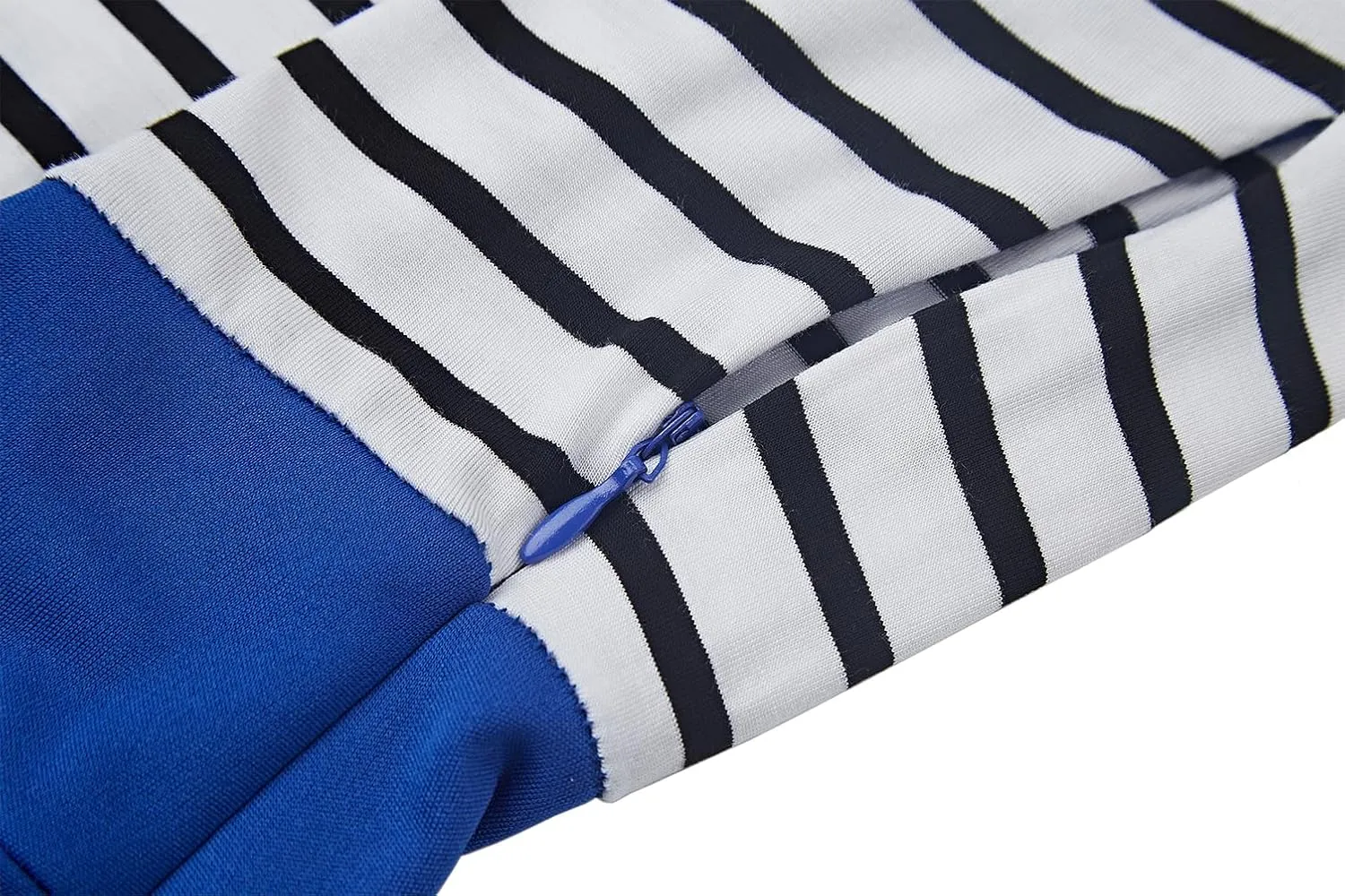 BI.TENCON Women's Striped Pleated Casual A-Line Dresses Knee Length with Pockets