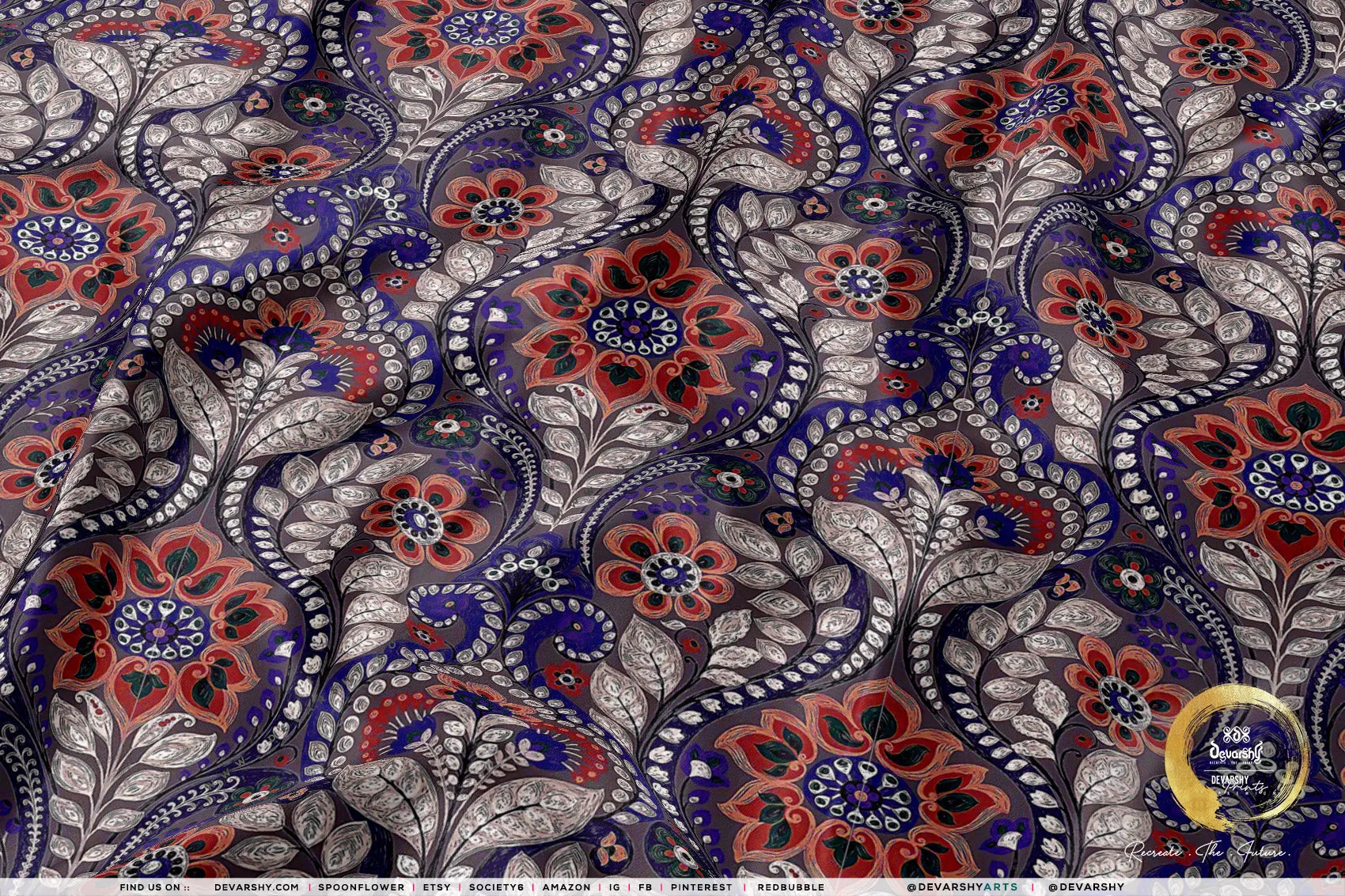 Brocade Print Apparel Fabric 3Meters , 9 Designs | 8 Fabrics Option | Fabric By the Yard | 066