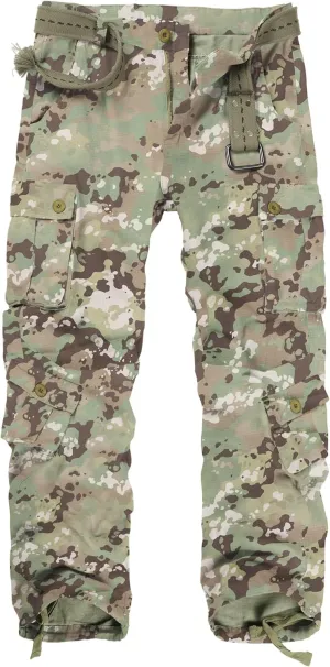 Cargo Pants for Men Casual Outdoor Relaxed Fit Camo Work Pants with 8 Pockets No Belt
