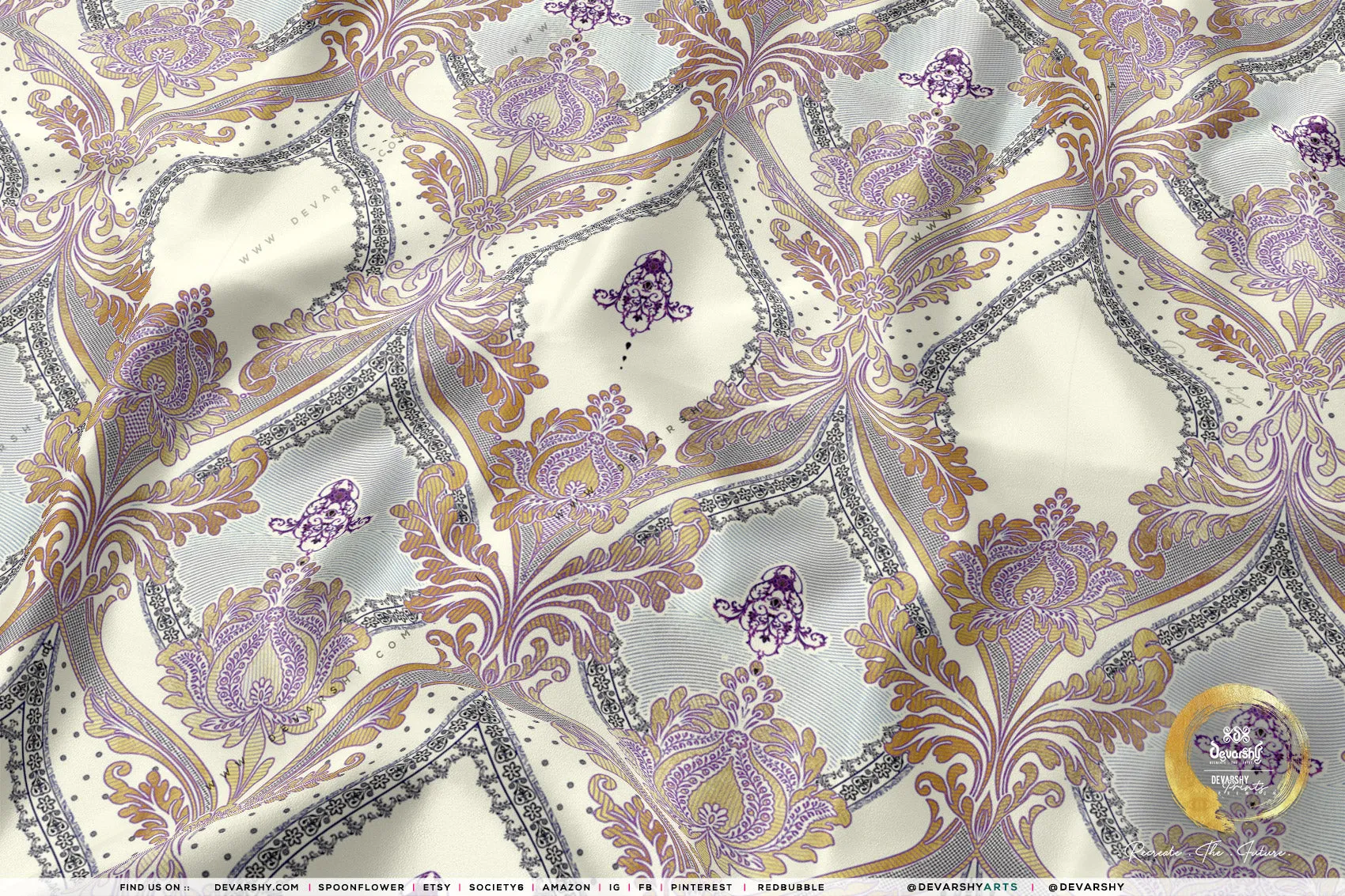 Damask Apparel Fabric 3Meters , 9 Designs | 8 Fabric Options | Fabric By the Yard | 075