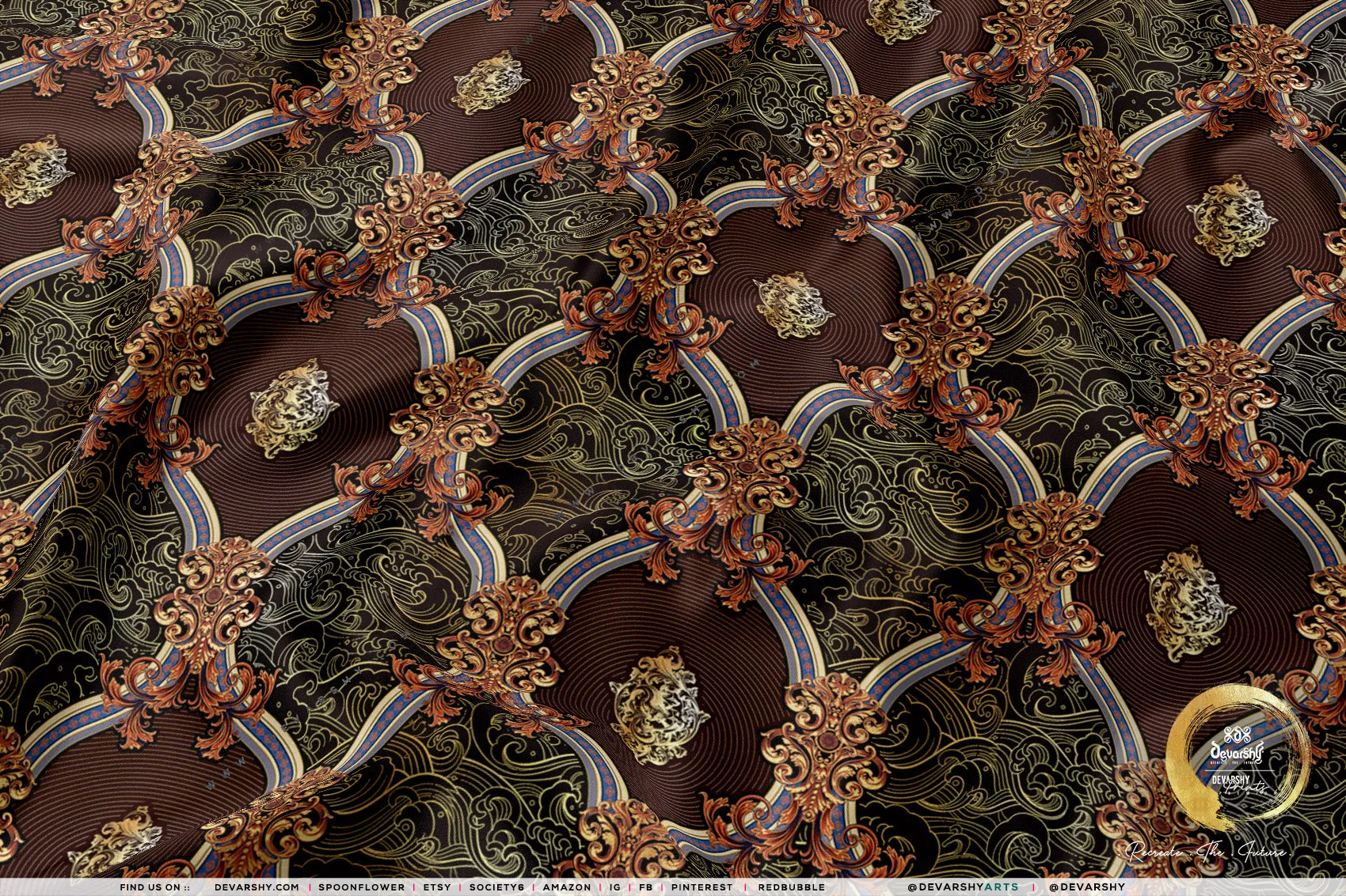 Decorative Print Apparel Fabric 3Meters , 9 Designs | 8 Fabrics Option | Brocade Fabric By the Yard | 066