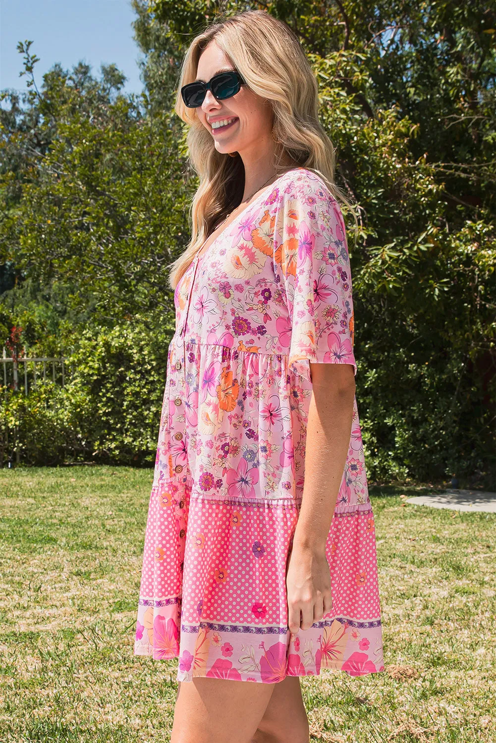 Floral Boho Mini Beach Dress