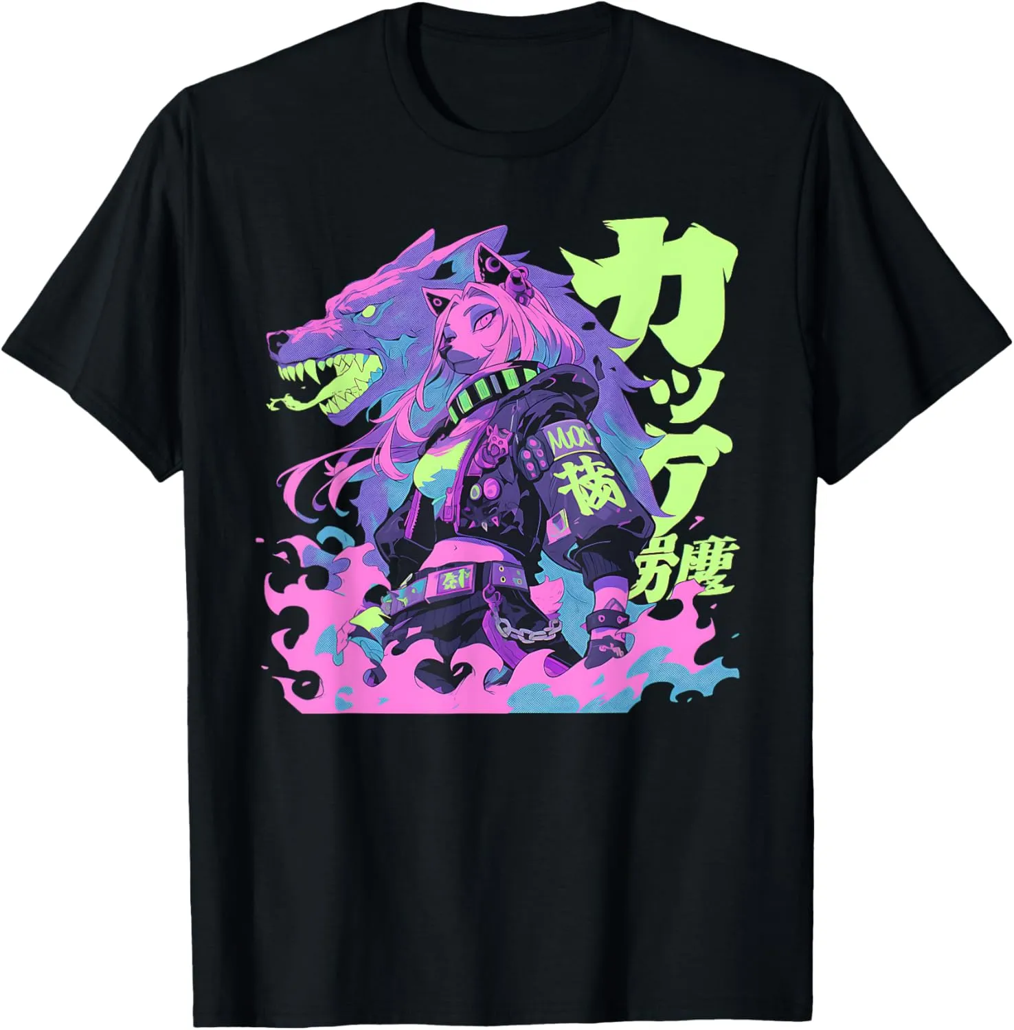Goth Grunge Demon Anime Furry Wolf Horror Alt Aesthetic T-Shirt