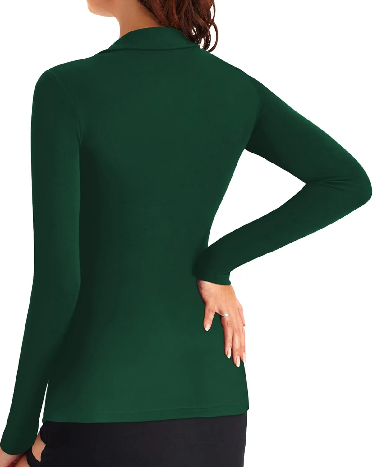 HERLOLLYCHIPS Womens Long Sleeve Short Sleeve Collared Polo Tops V Neck Button Down Fitted Shirts