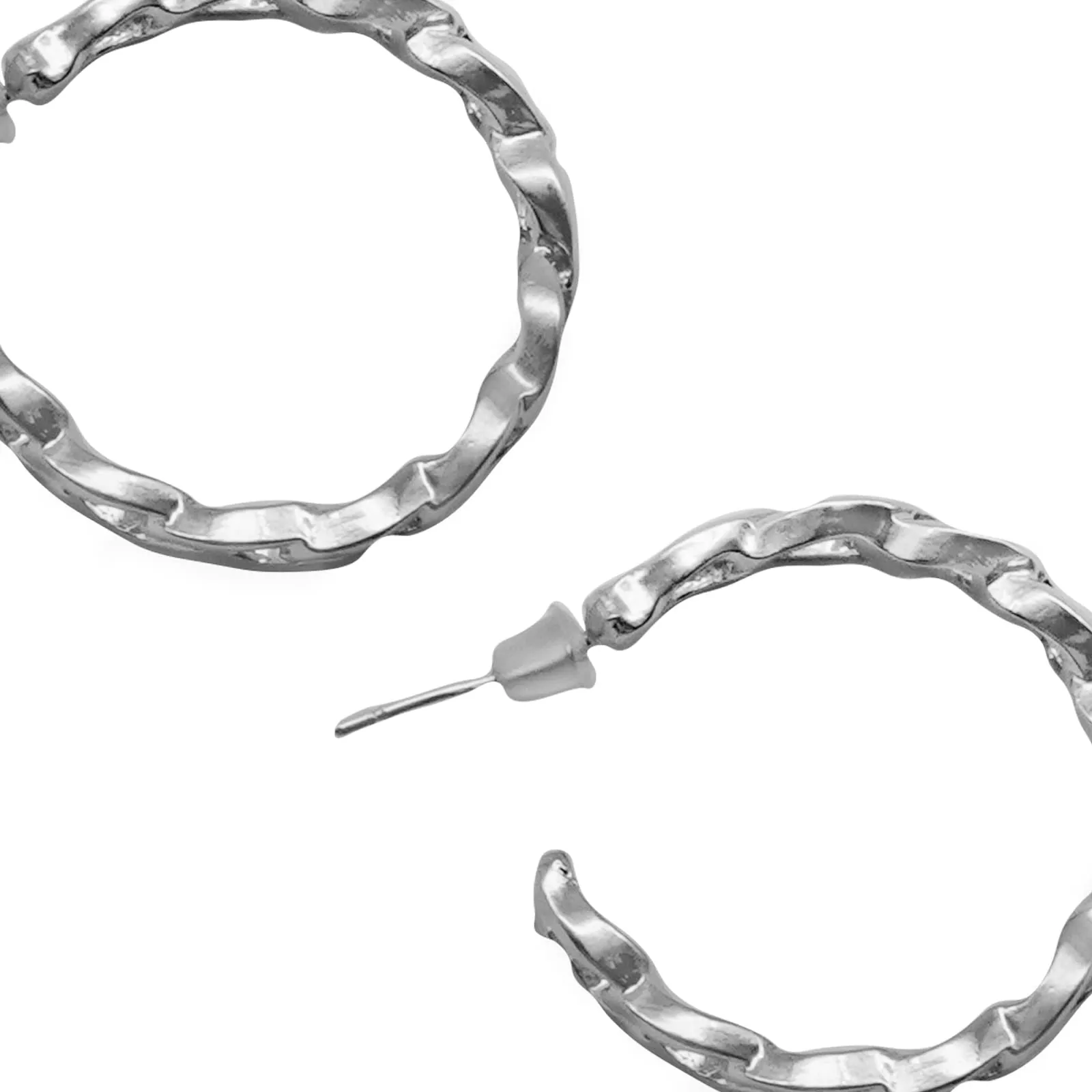 Joker & Witch Hint Chain Link Silver Hoop for Women