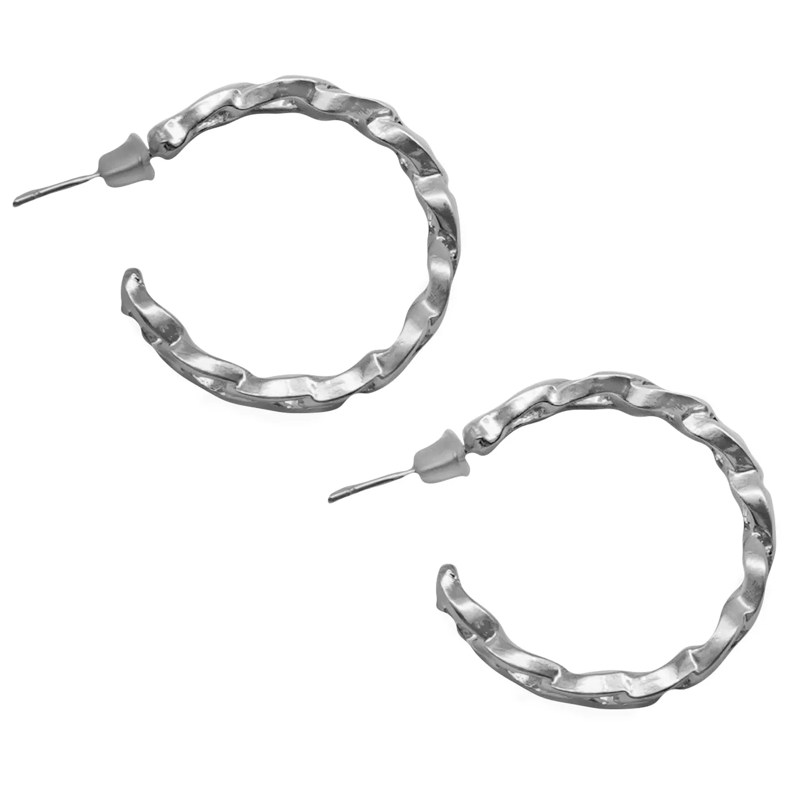 Joker & Witch Hint Chain Link Silver Hoop for Women