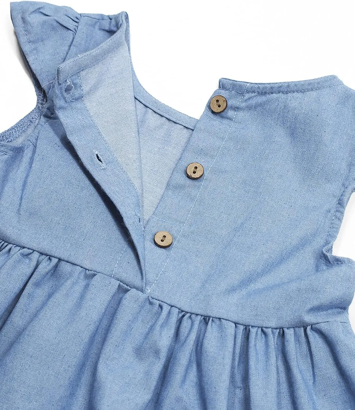 KIDSCOOL SPACE Baby Girls Overalls Jean Dress, Flower Embroidered Double Color Spliced Tulle Skirts