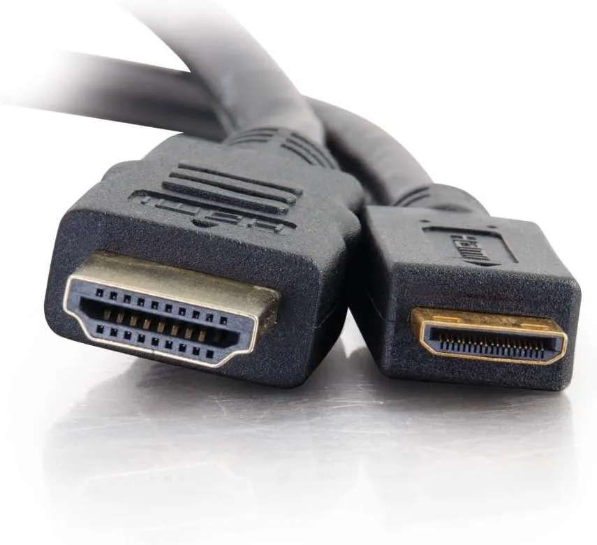 Legrand - C2G Mini HDMI to HDMI Ethernet Cable, 4k High Speed HDMI Cable, Black 60 hz HDMI Cable, HDMI Cable 10 ft, 1 Count, C2G 50620