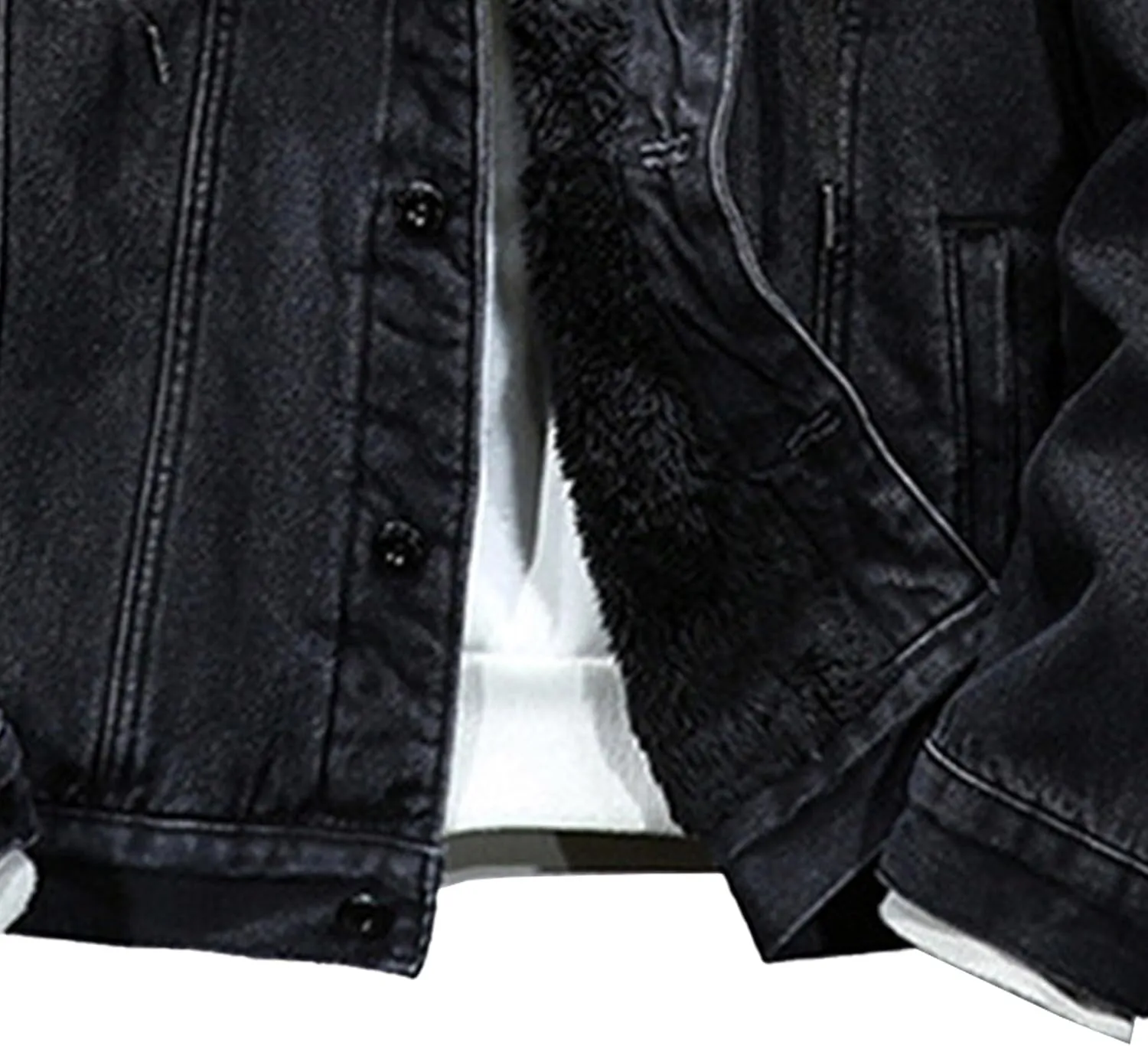 Men's Fleece Lined Denim Hoodie Jacket Casual Long Sleeve Button Down Trucker Coat Warm Winter Hooded Jackets