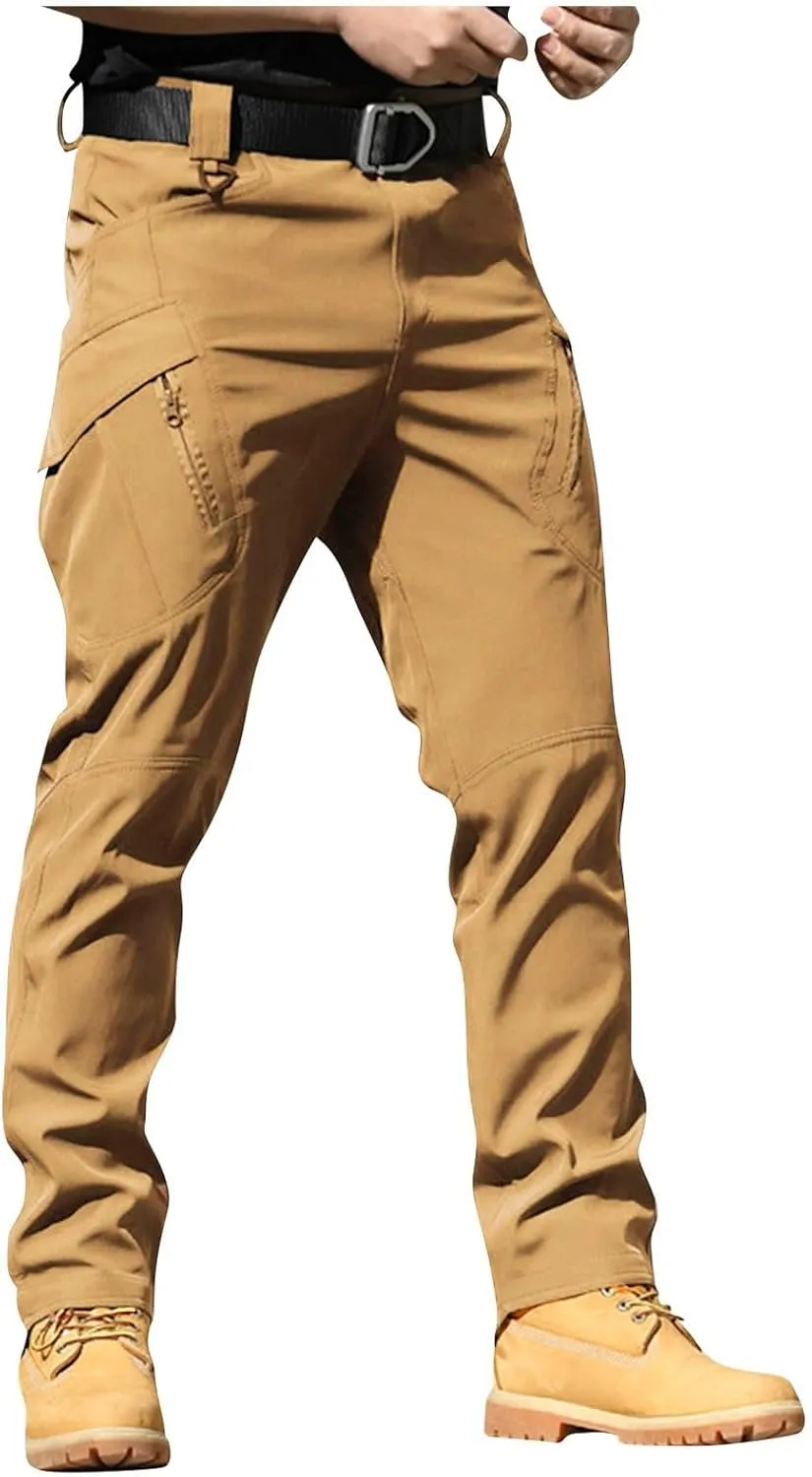Men's Military Cargo Tactical Pants 2025 Ripstop Stretch Relaxed Fit Trousers Outdoor Hiking Pants with Multi Pockets