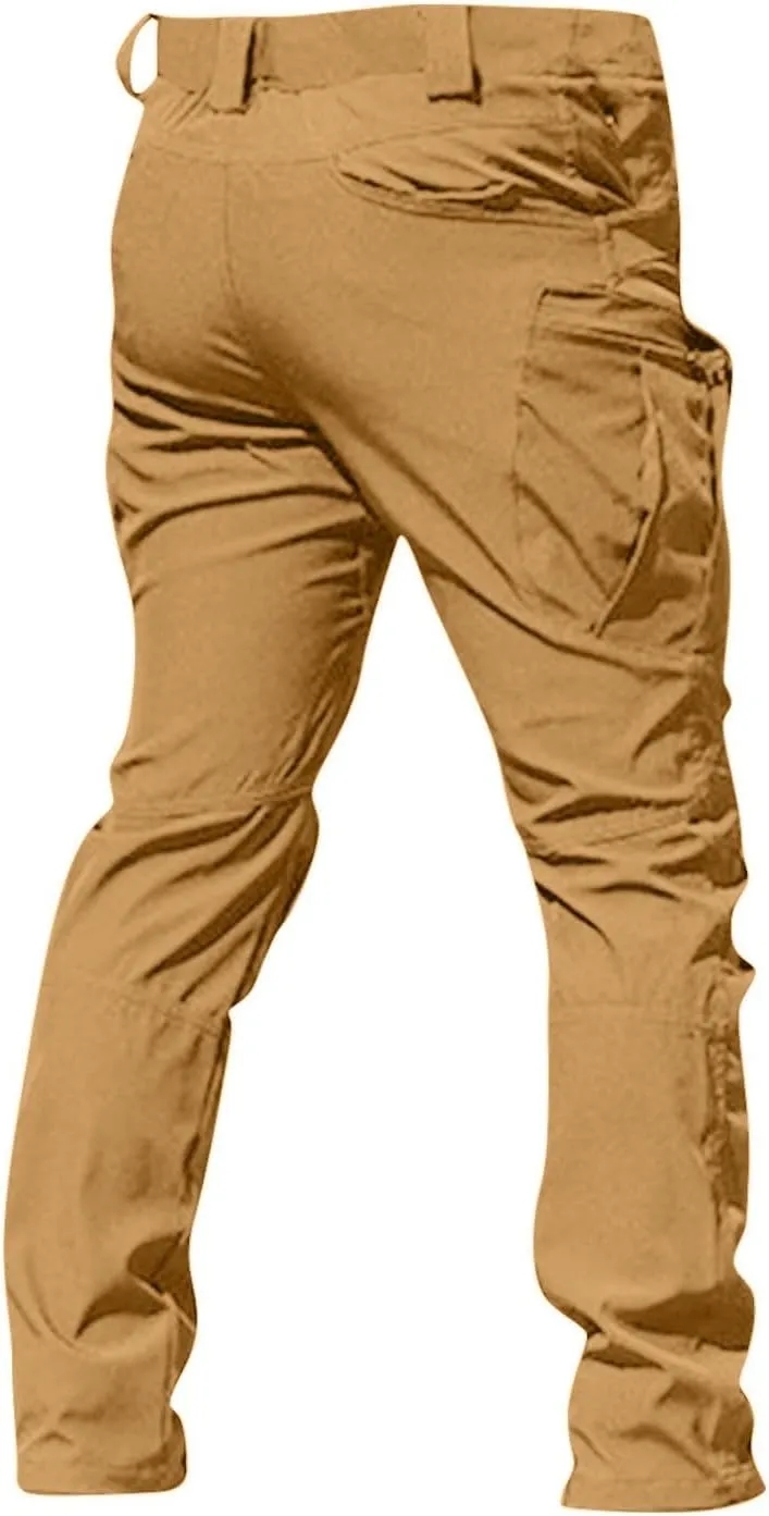 Men's Military Cargo Tactical Pants 2025 Ripstop Stretch Relaxed Fit Trousers Outdoor Hiking Pants with Multi Pockets