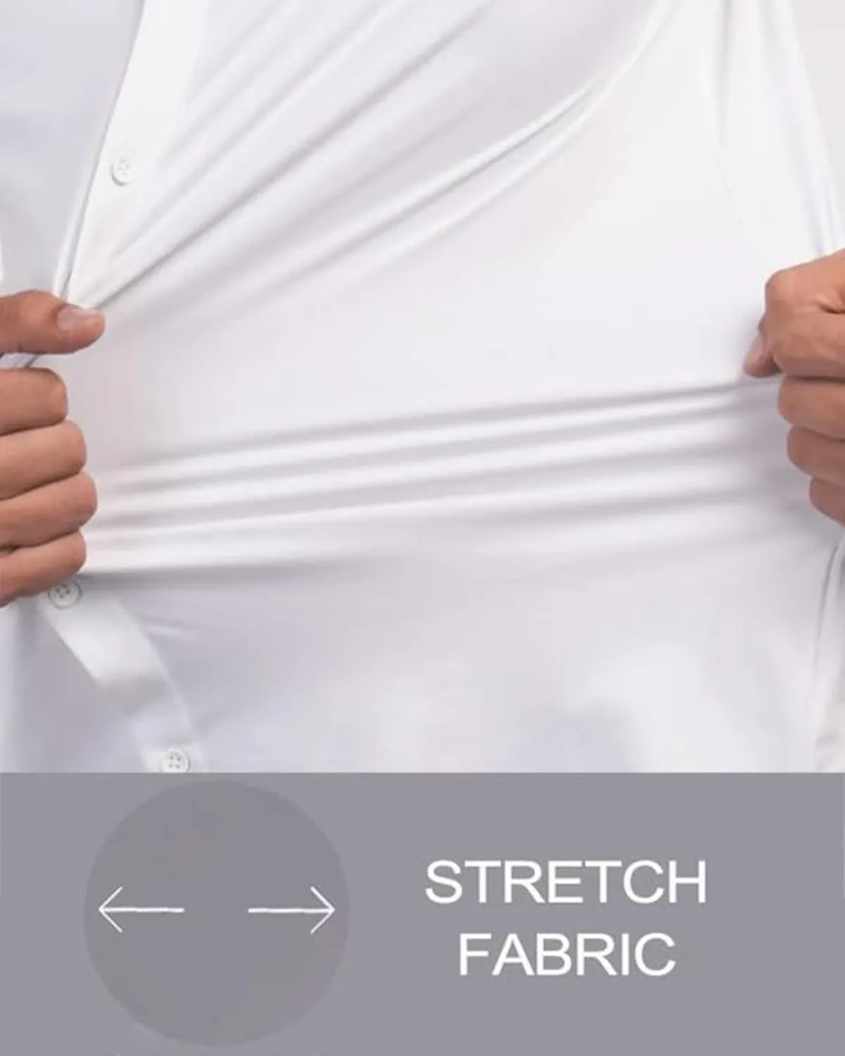 Men's Muscle Fit Dress Shirts Short Sleeve Button Down Slim Fit Stretch Wrinkle Summer Shirt for Men