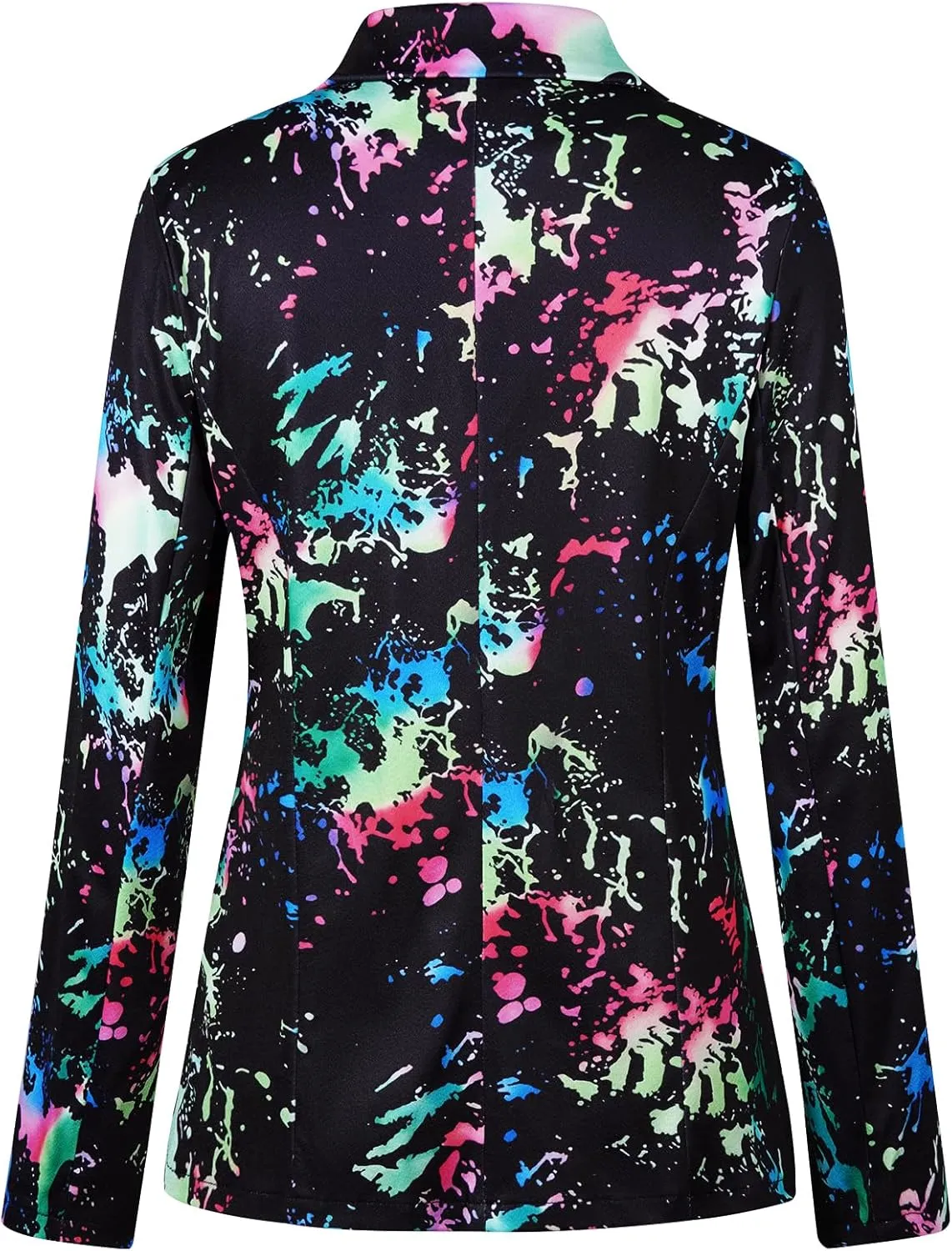 MINTLIMIT Women's Graphic Print Blazer Casual Long Sleeve Notch Lapel Button Open Front Colorful Jacket Blazers with Pockets