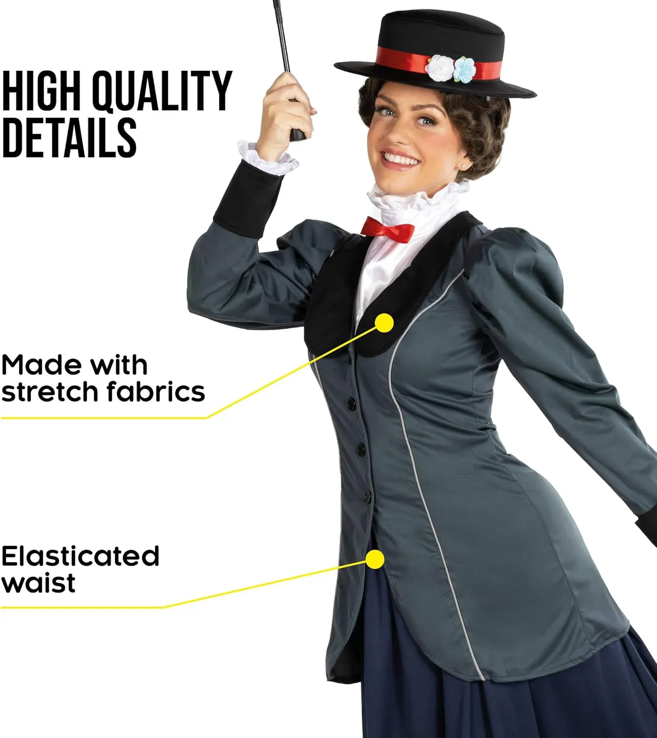 Morph English Nanny Costume Women, Halloween Costumes For Women, Nanny Costume For Adults