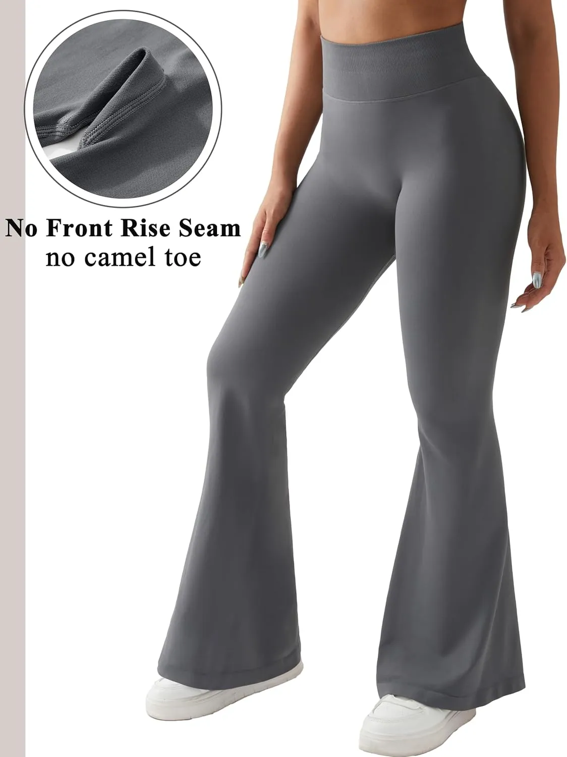 OMKAGI Butt Lifting Flare Leggings for Women Tummy Control Wide Leg Flared Yoga Pants