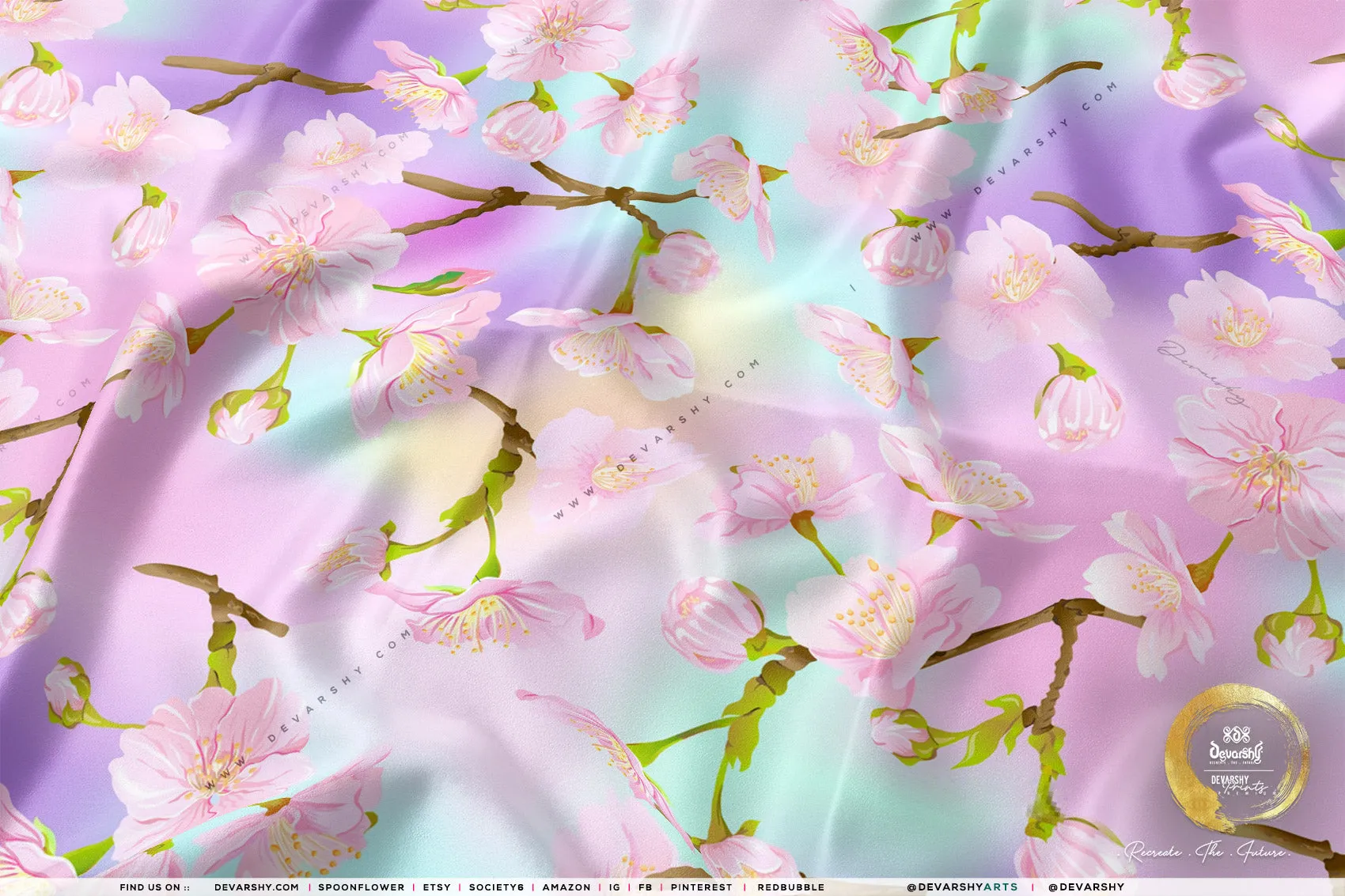 Organic Florals Apparel Fabric 3Meters , 9 Designs | 8 Fabrics Option | Fabric By the Yard | D20169