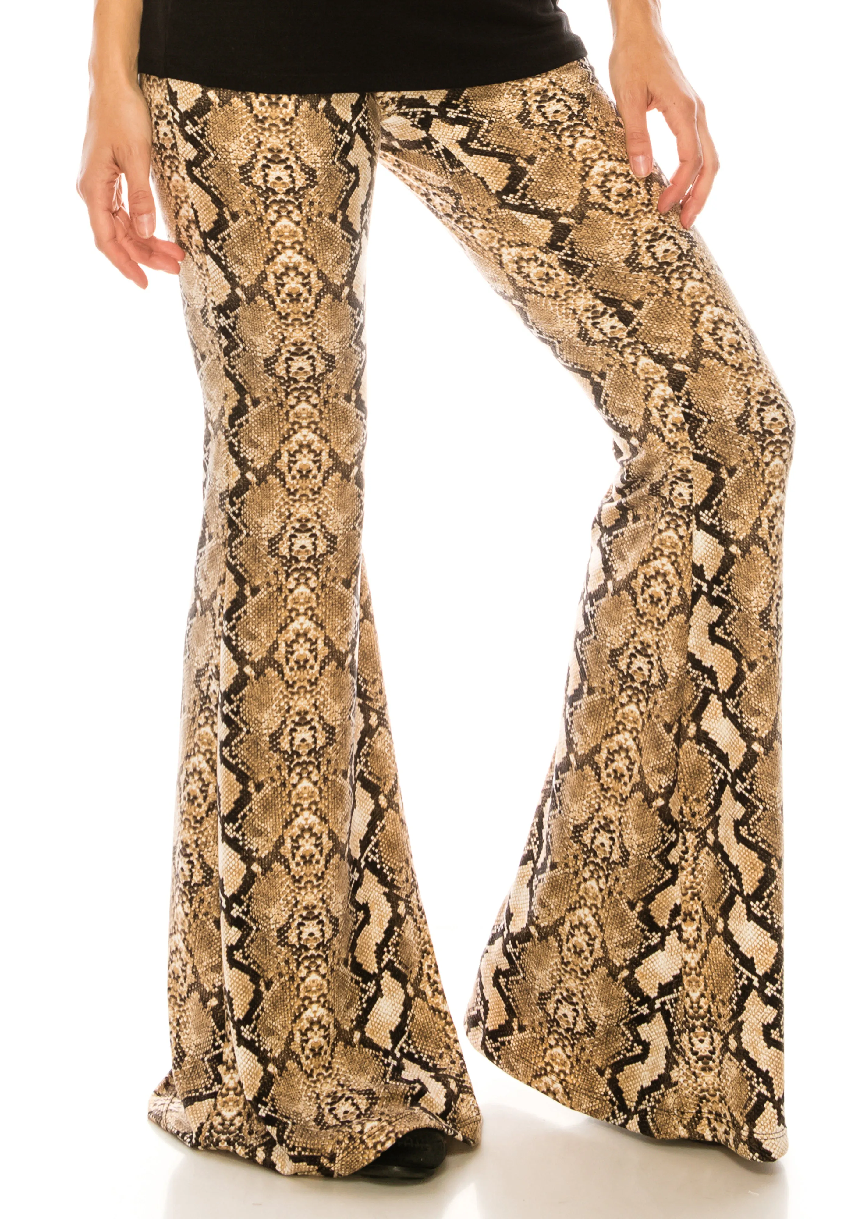 SNAKESKIN FLARE PANTS