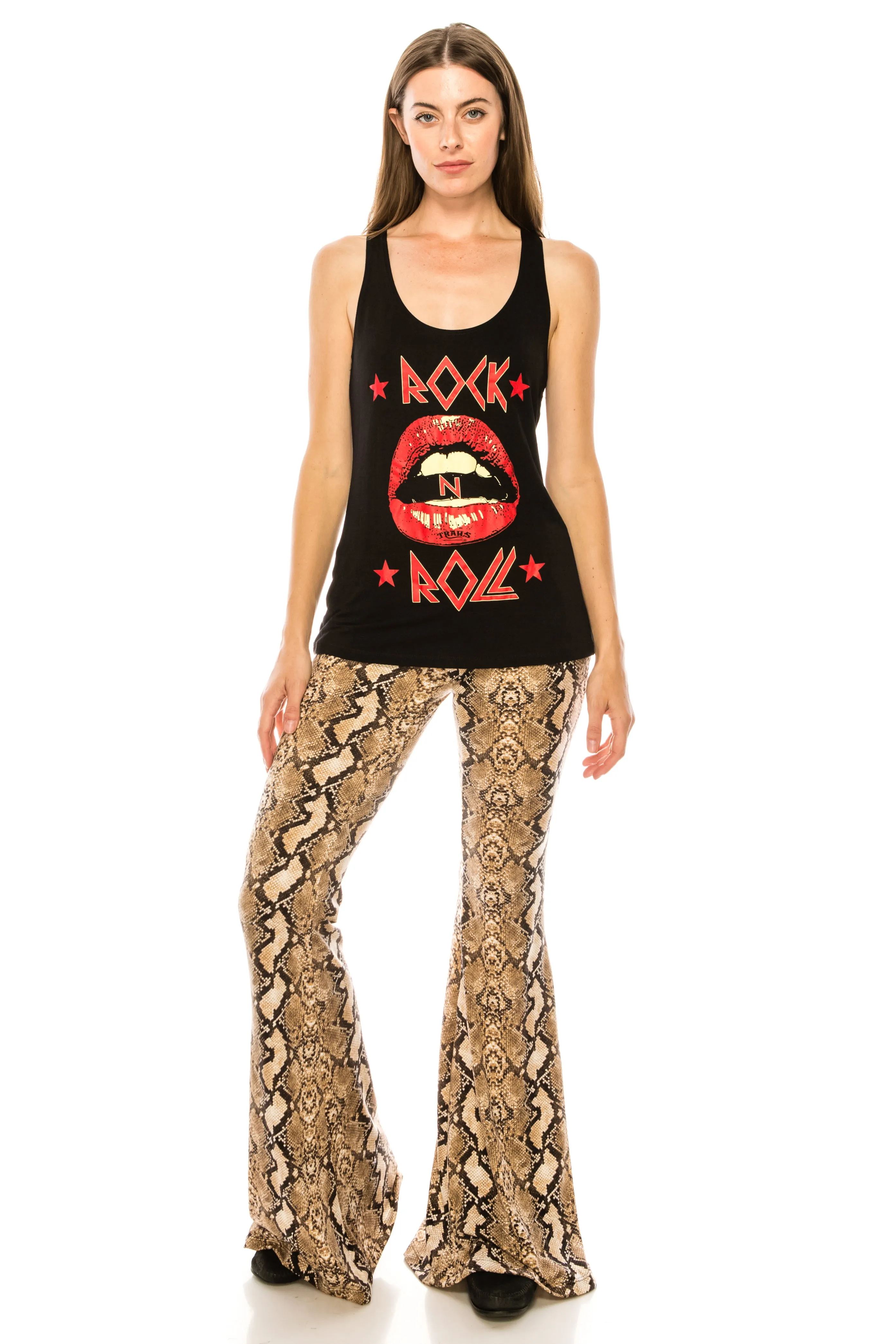 SNAKESKIN FLARE PANTS