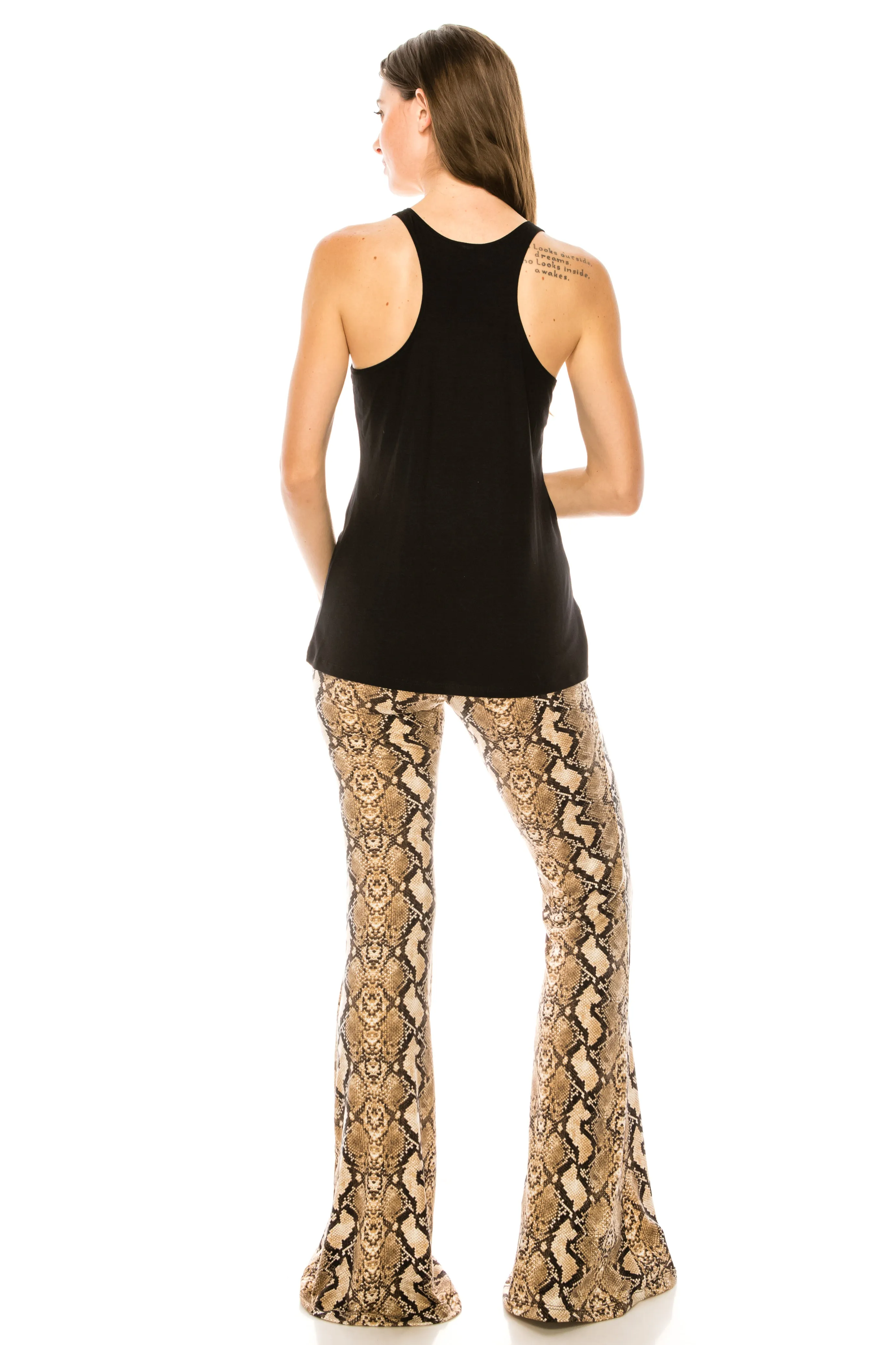 SNAKESKIN FLARE PANTS