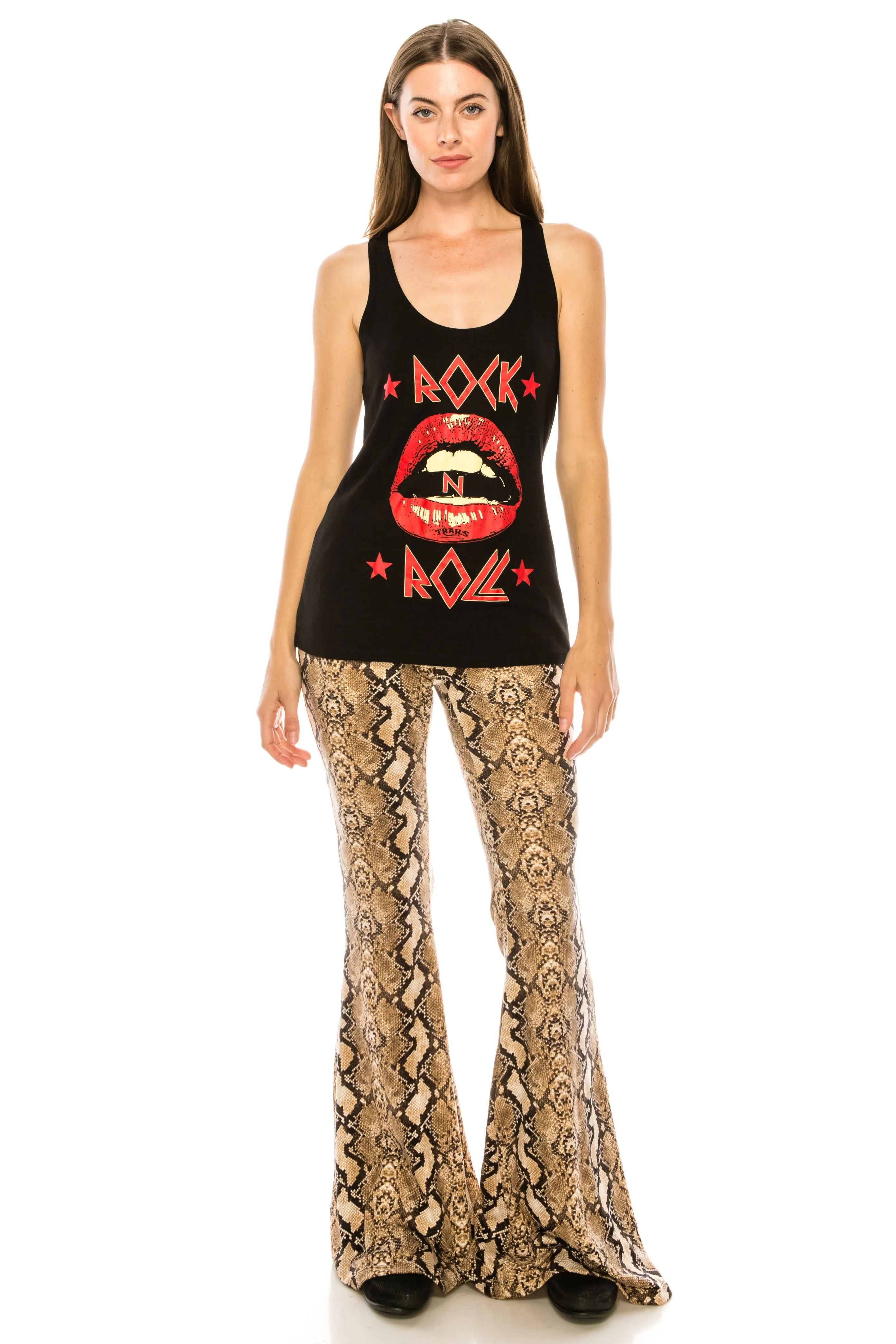 SNAKESKIN FLARE PANTS