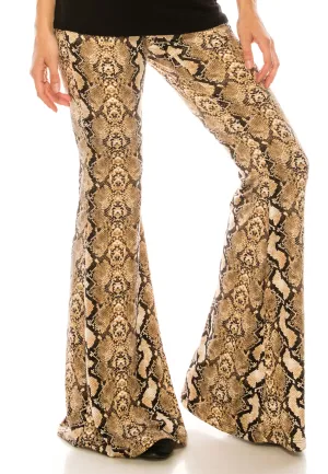 SNAKESKIN FLARE PANTS