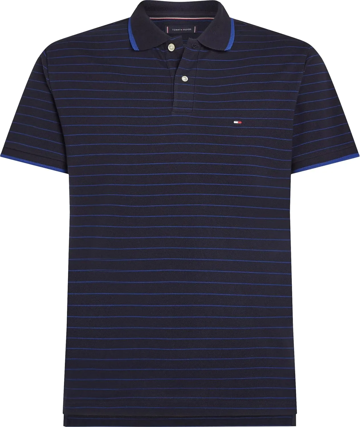 Tommy Hilfiger Men's Short Sleeve Casual Polo Shirts in Regular Fit with Stripe Designs