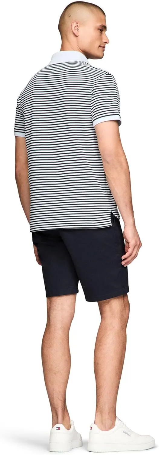Tommy Hilfiger Men's Short Sleeve Polo Shirts in Classic Fit with Stretch and Organic Pique Cotton