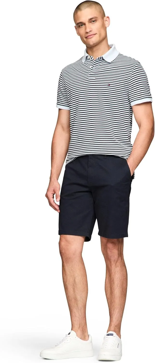 Tommy Hilfiger Men's Short Sleeve Polo Shirts in Classic Fit with Stretch and Organic Pique Cotton
