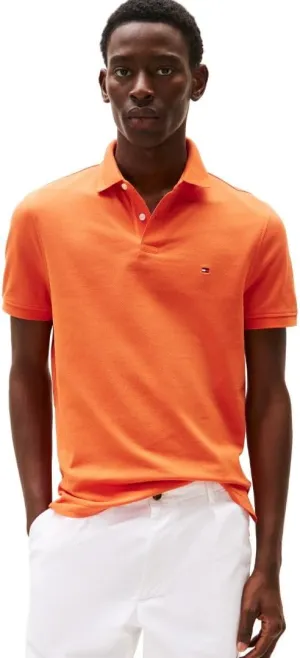 Tommy Hilfiger Men's Short Sleeve Polo Shirts in Regular Fit with Stretch and Organic Pique Cotton