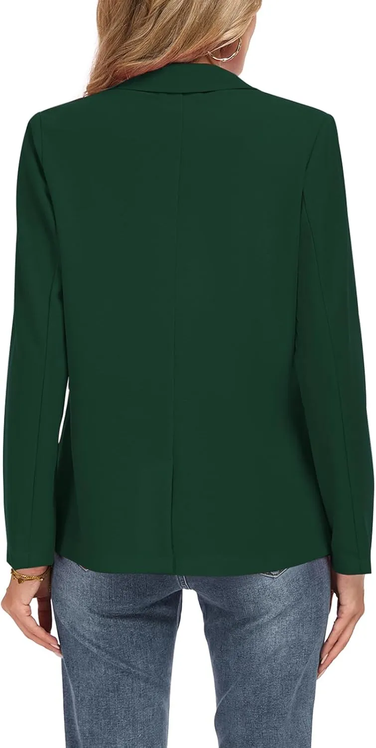 Womens Casual Blazer Long Sleeve Open Front Lapel Button Blazers Work Office Blazer Jacket with Pockets