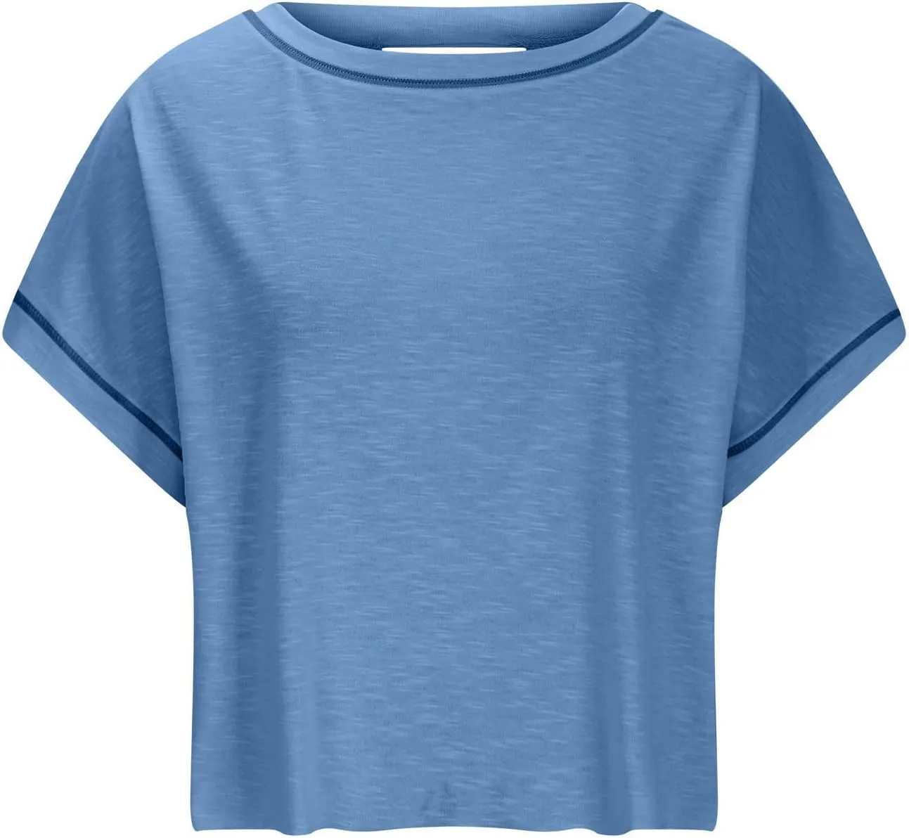 Womens Open Back Workout Tops Short Sleeve Y2k Yoga Shirts Athletic Gym Slouchy Crop Top Casual Backless Running Tees