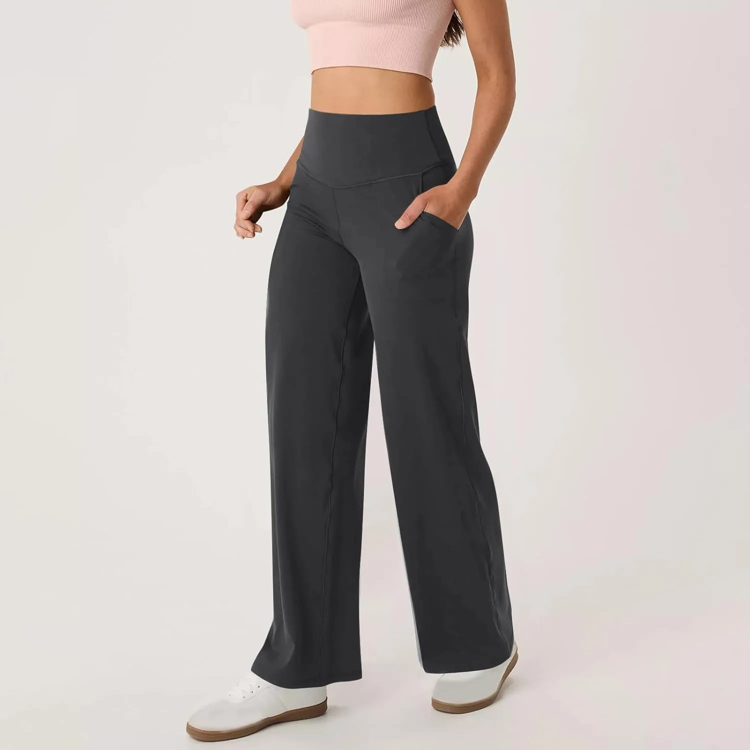 Women's Sweatpant Elastic High Waist Wide Leg Pants Plus Size Loose Comfy Joggers Pant Gym Sport Casual Trouser
