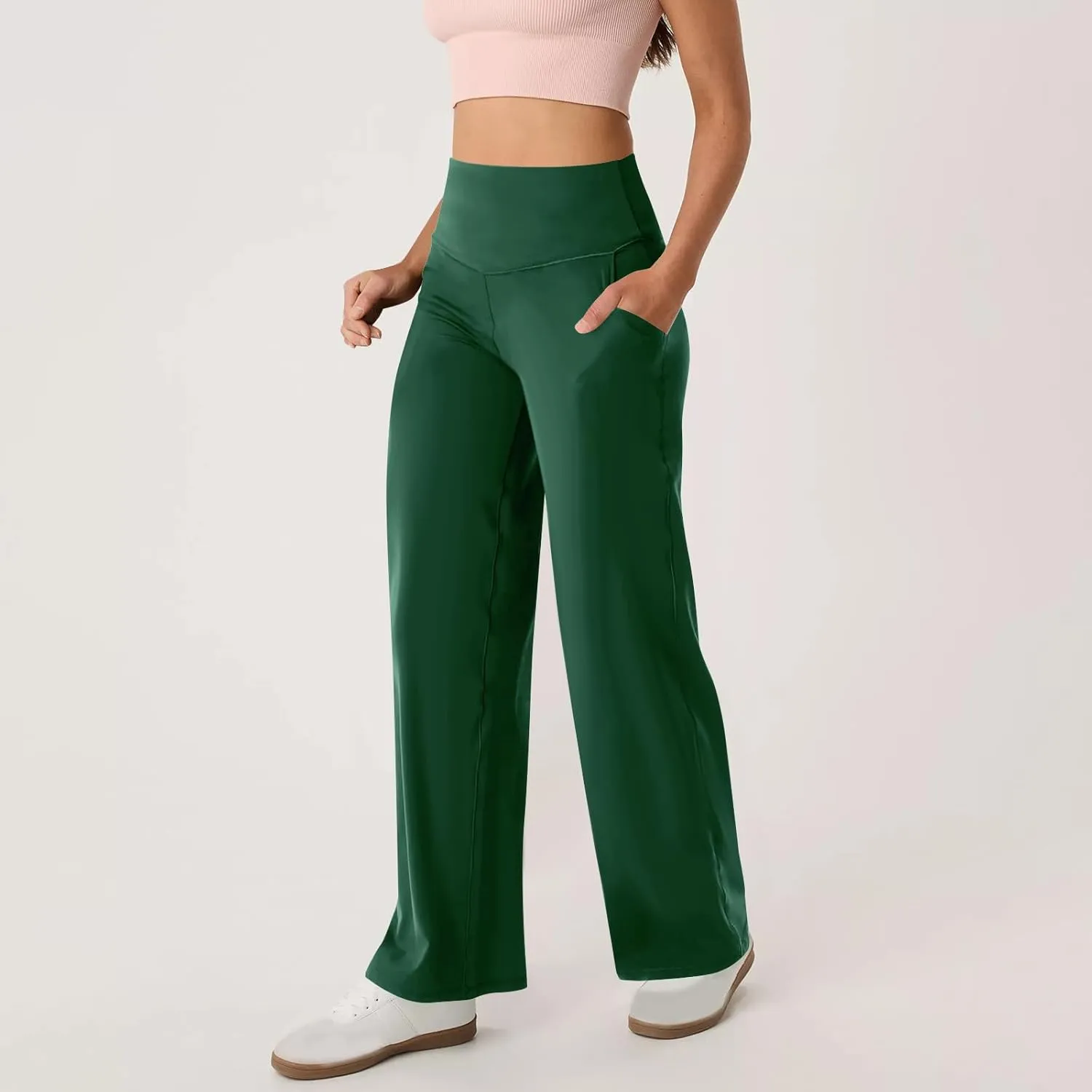 Women's Sweatpant Elastic High Waist Wide Leg Pants Plus Size Loose Comfy Joggers Pant Gym Sport Casual Trouser