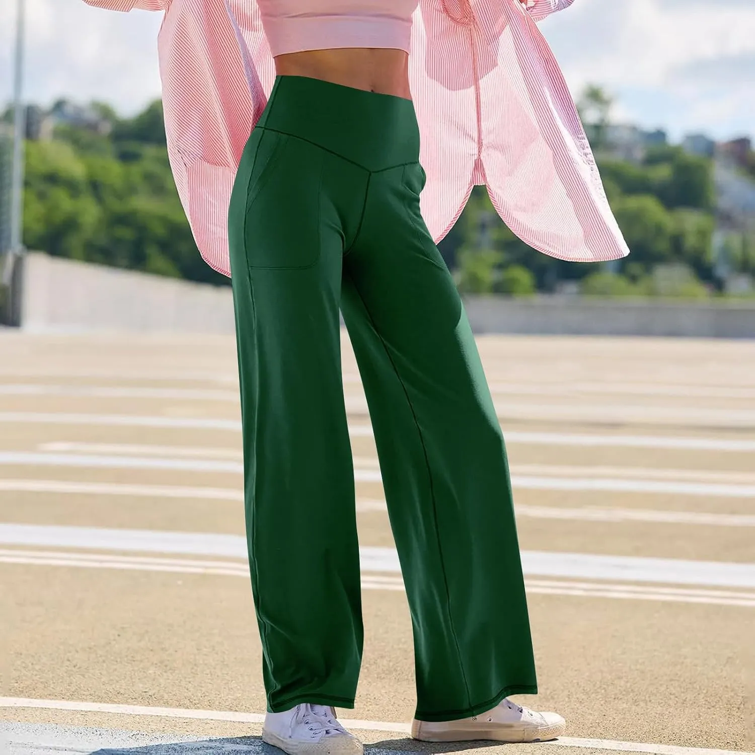 Women's Sweatpant Elastic High Waist Wide Leg Pants Plus Size Loose Comfy Joggers Pant Gym Sport Casual Trouser