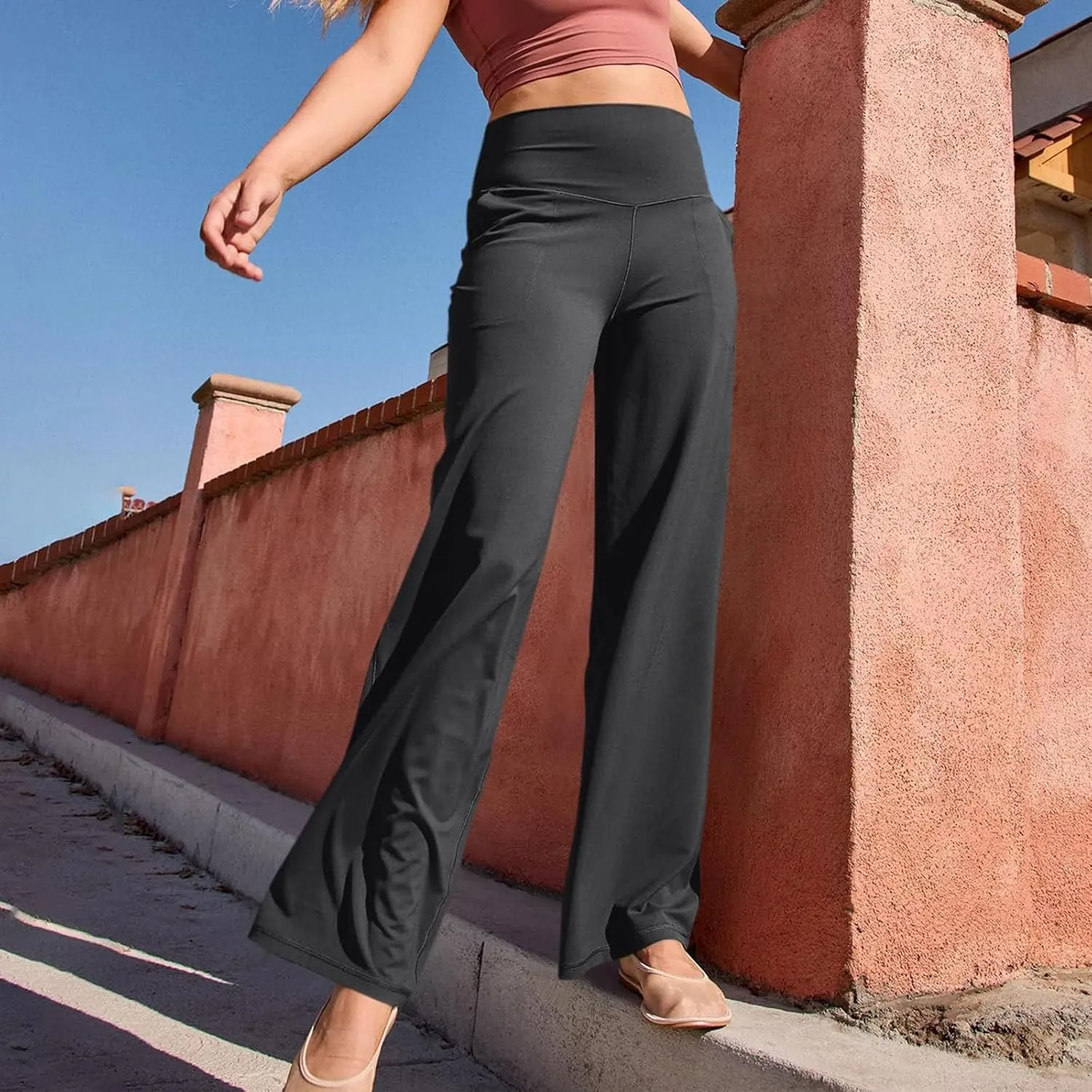 Women's Sweatpant Elastic High Waist Wide Leg Pants Plus Size Loose Comfy Joggers Pant Gym Sport Casual Trouser
